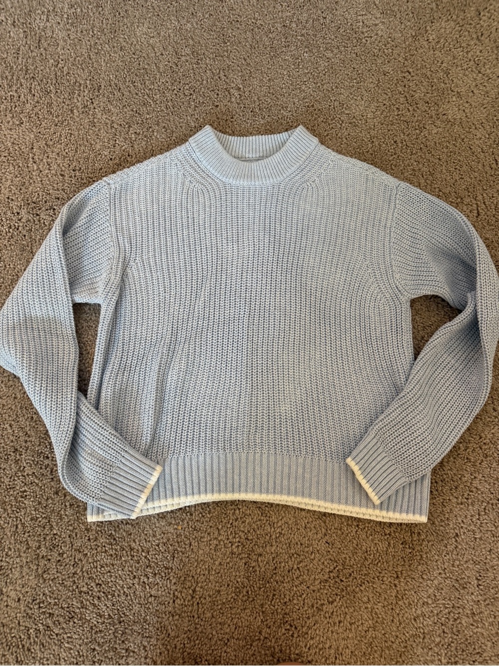 pistola Light Blue Ribbed Turtleneck-Style Sweater